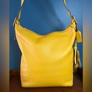 Coach Legacy Sunflower Yellow Duffel with Tassels 19889 EUC
